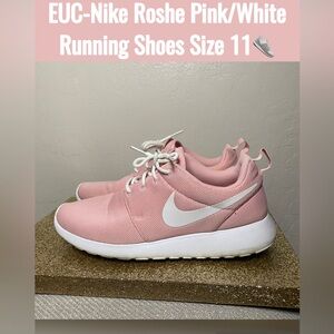 EUC-Nike Roshe Pink/White Running Shoes Womens Size 11👟